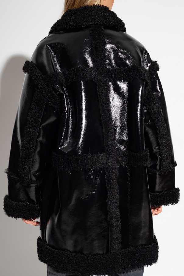 ★STAND STUDIO★ Elsie coat black 62021909789000 62021909789 STAND STUDIO 'Elsie' glossy coat | coated cropped jacket